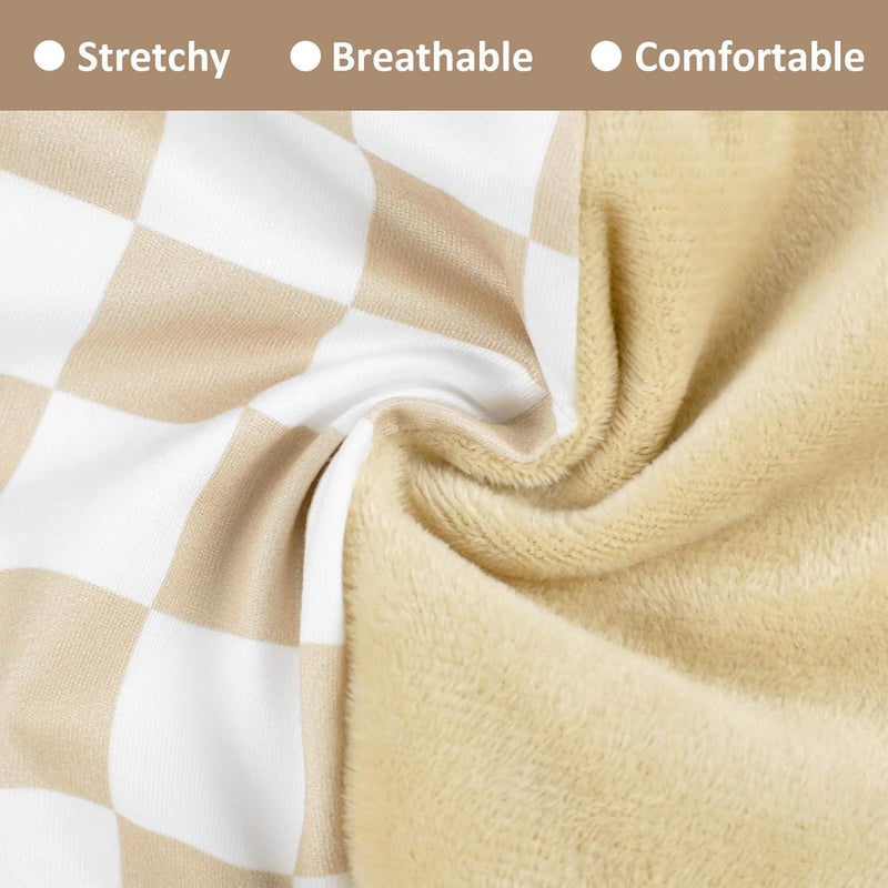 DILIMI Nursing Pillow Cover, Soft Stretchy Nursing Cover for Breastfeeding Pillow, 1 Pack Reversible Removable Slipover for Baby Boy and Girls, Brown Checkered - Image 2